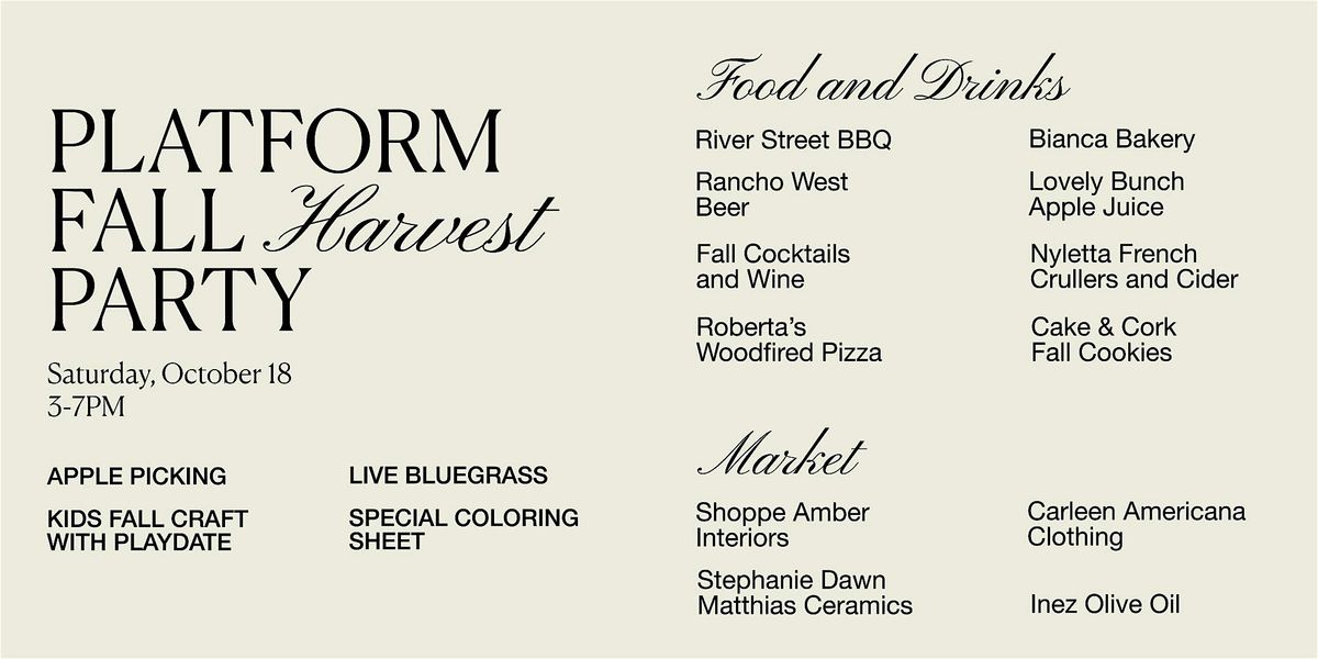 Platform Fall Harvest Party