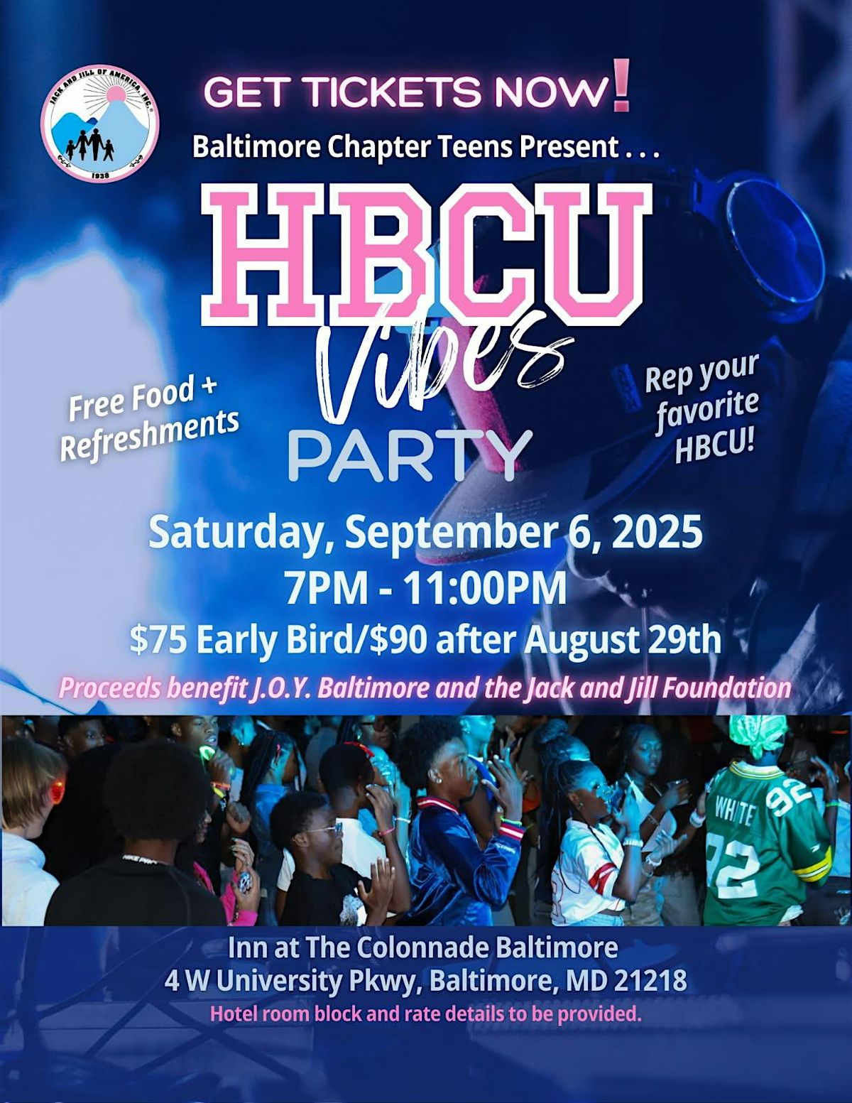HBCU Vibes Teen Party, Baltimore Chapter of Jack and Jill of America, Inc.