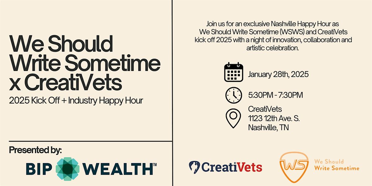 CreatiVets x WSWS Industry Happy Hour, Presented by BIP Wealth