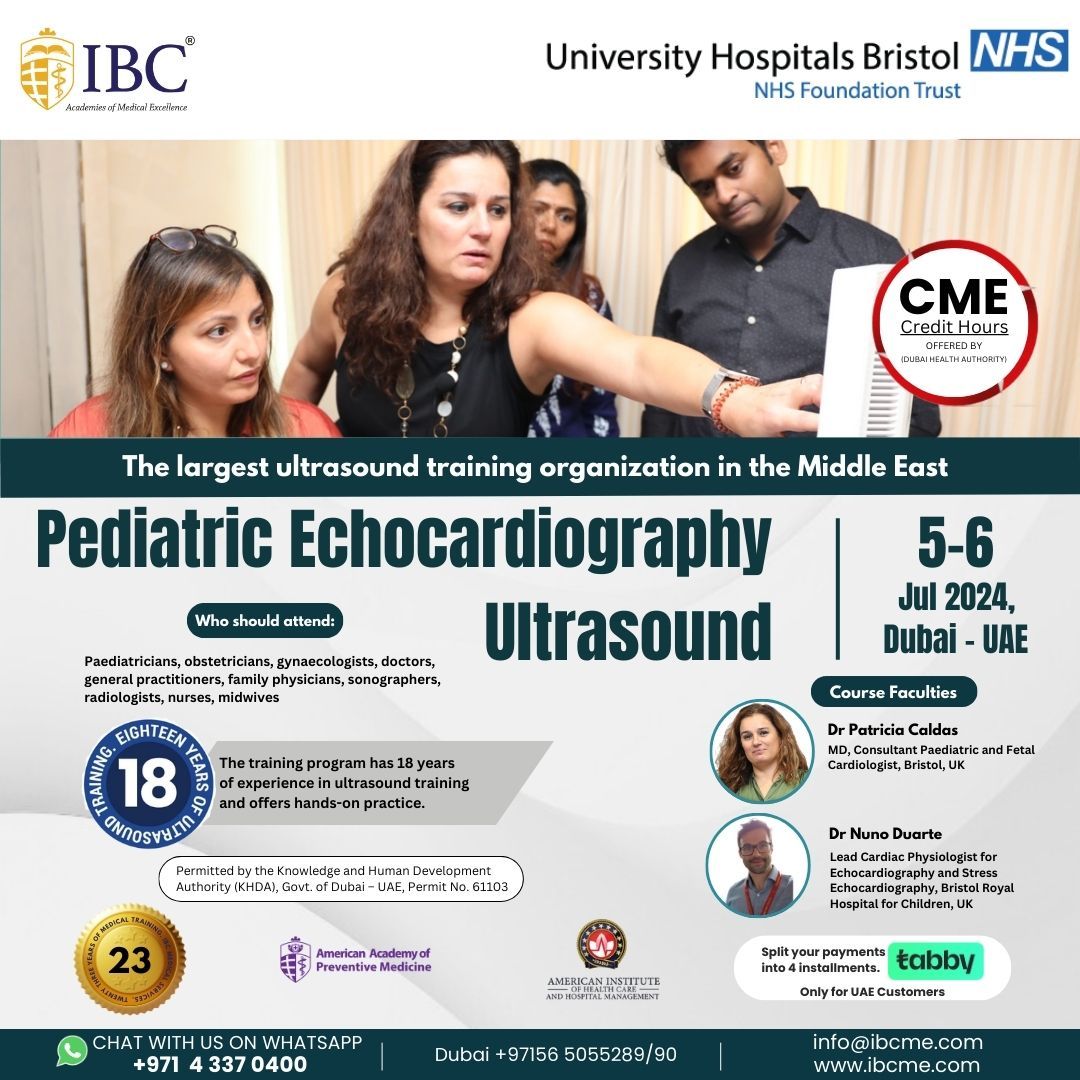Pediatric Echocardiography Ultrasound 5-6 Jul 2024 Dubai - UAE