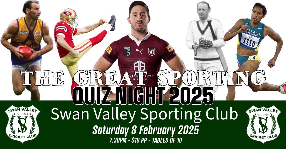 The Great Sporting Quiz Night at the Valley