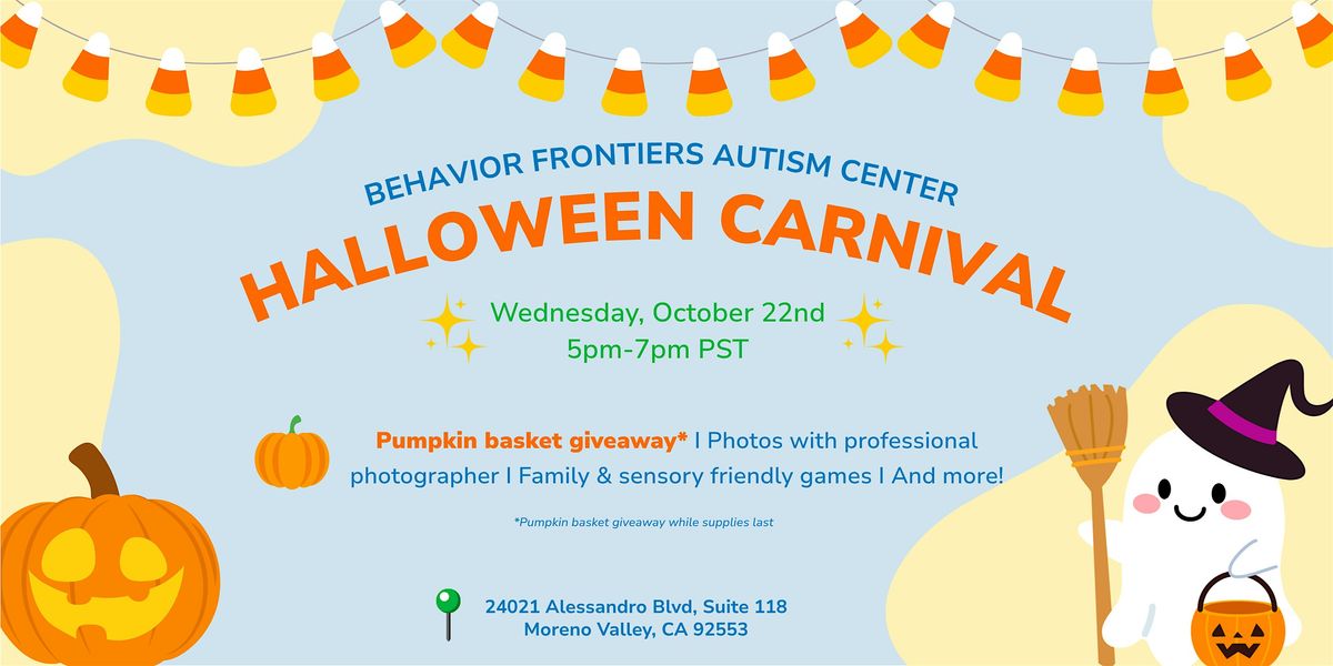 Behavior Frontiers Halloween Carnival \u2013 Moreno Valley!