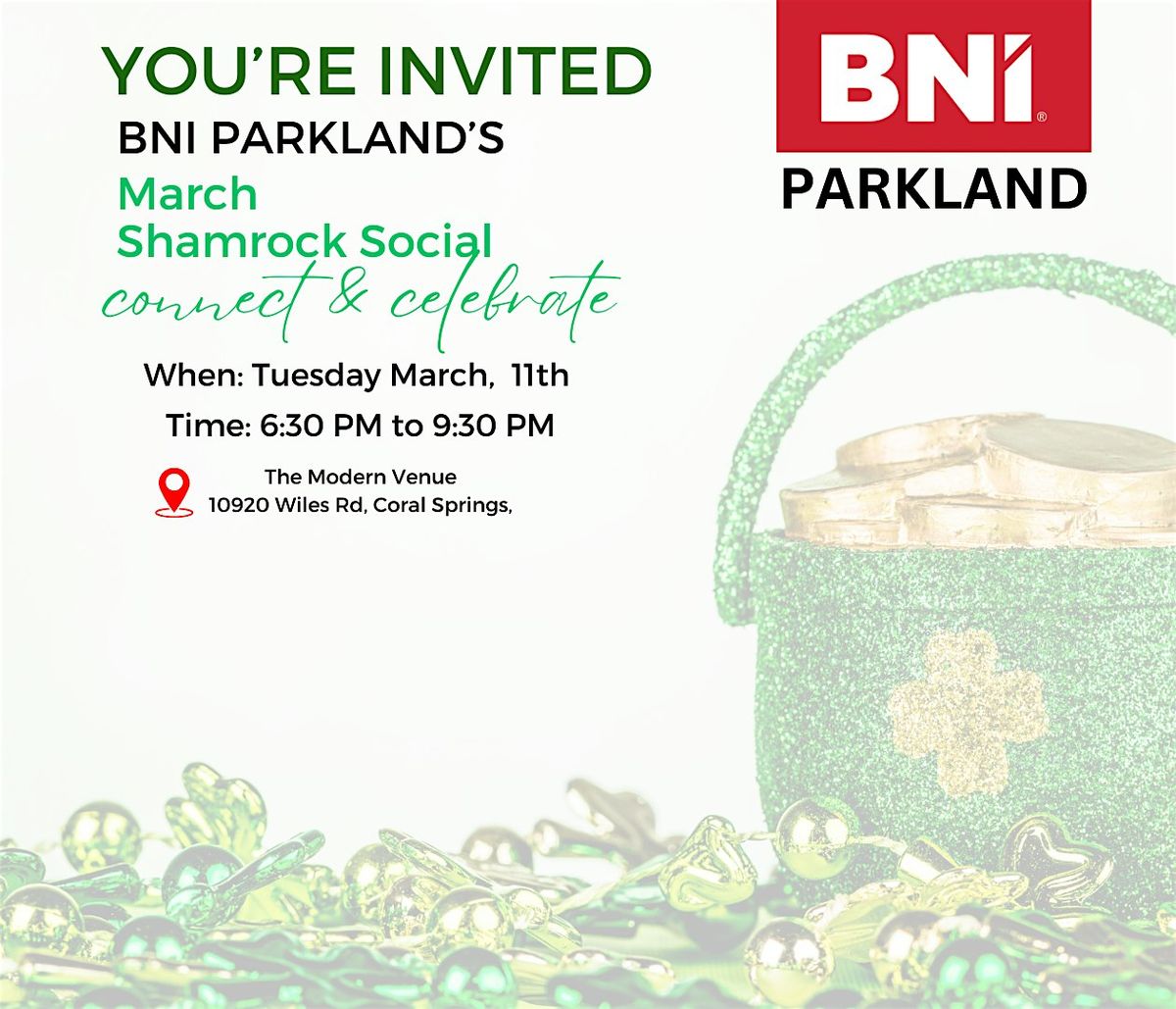 BNI  Parkland's March Shamrock Social