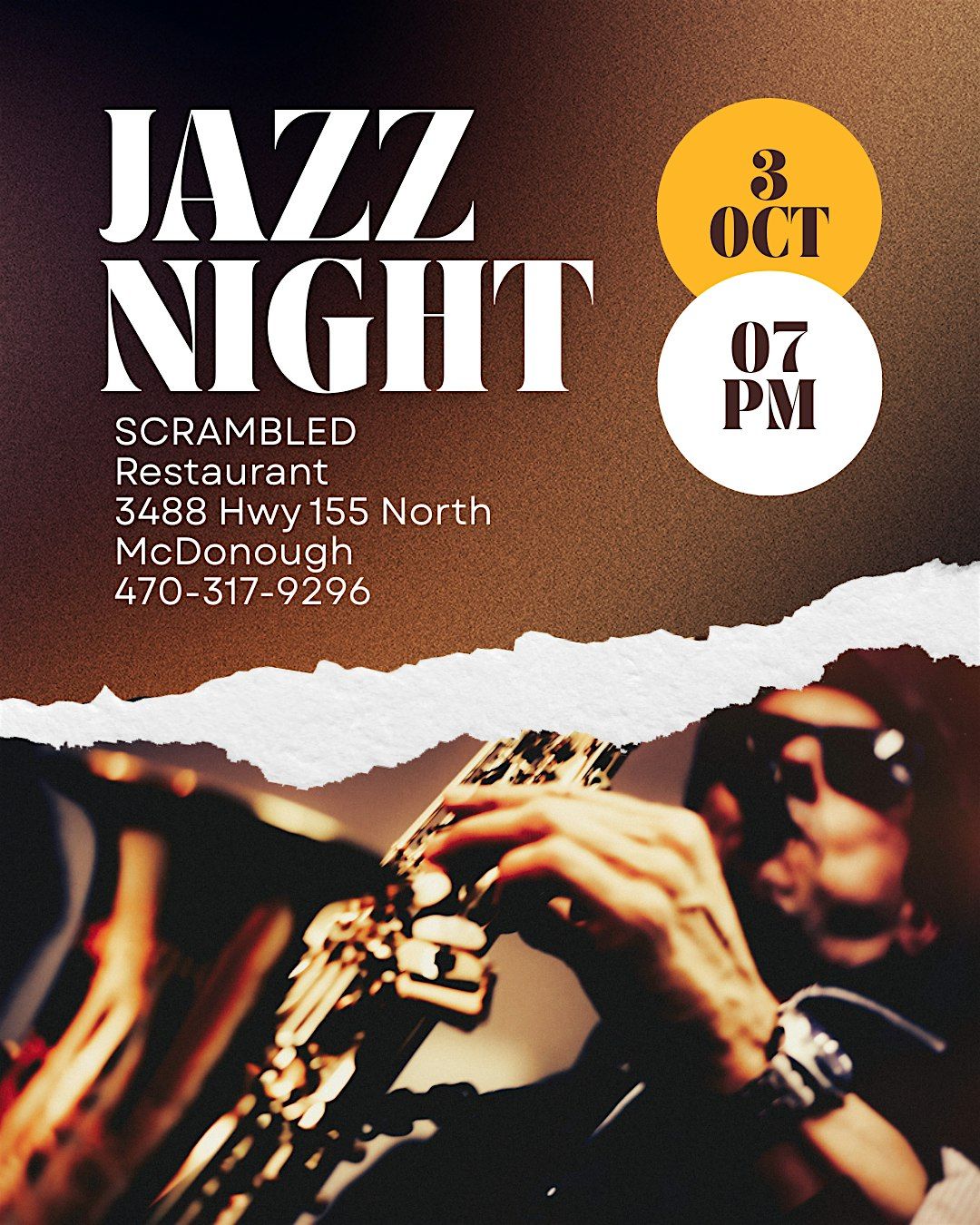 First Friday Live Jazz RNB @ Scrambled Restaurant