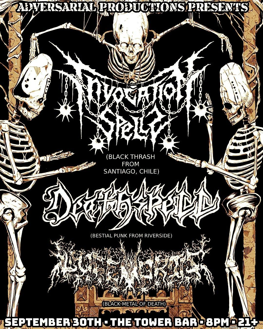 Invocation Spells, Deathspell, Lucemortis @ The Tower Bar