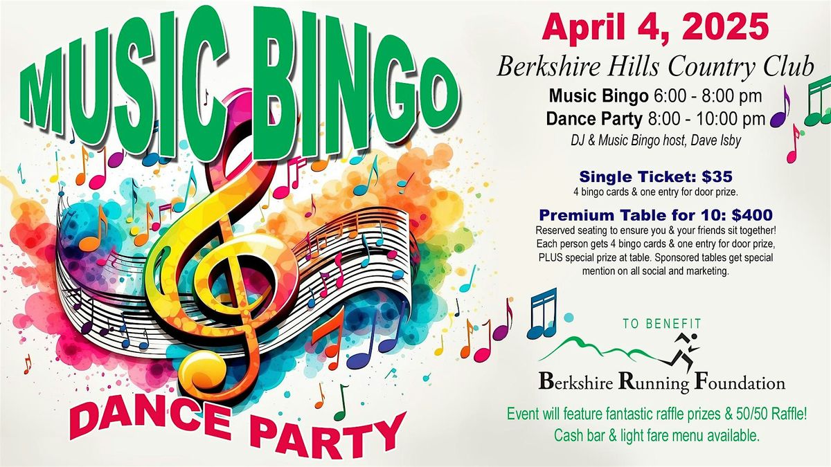 Music Bingo & Dance Party to benefit Berkshire Running Foundation