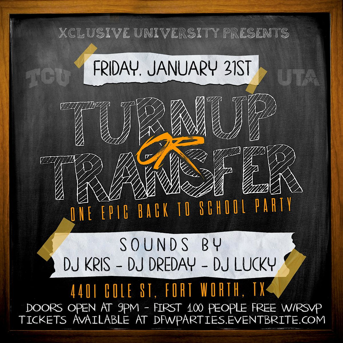 #TurnUpOrTransfer (UTA & TCUs Official Back To School Event)