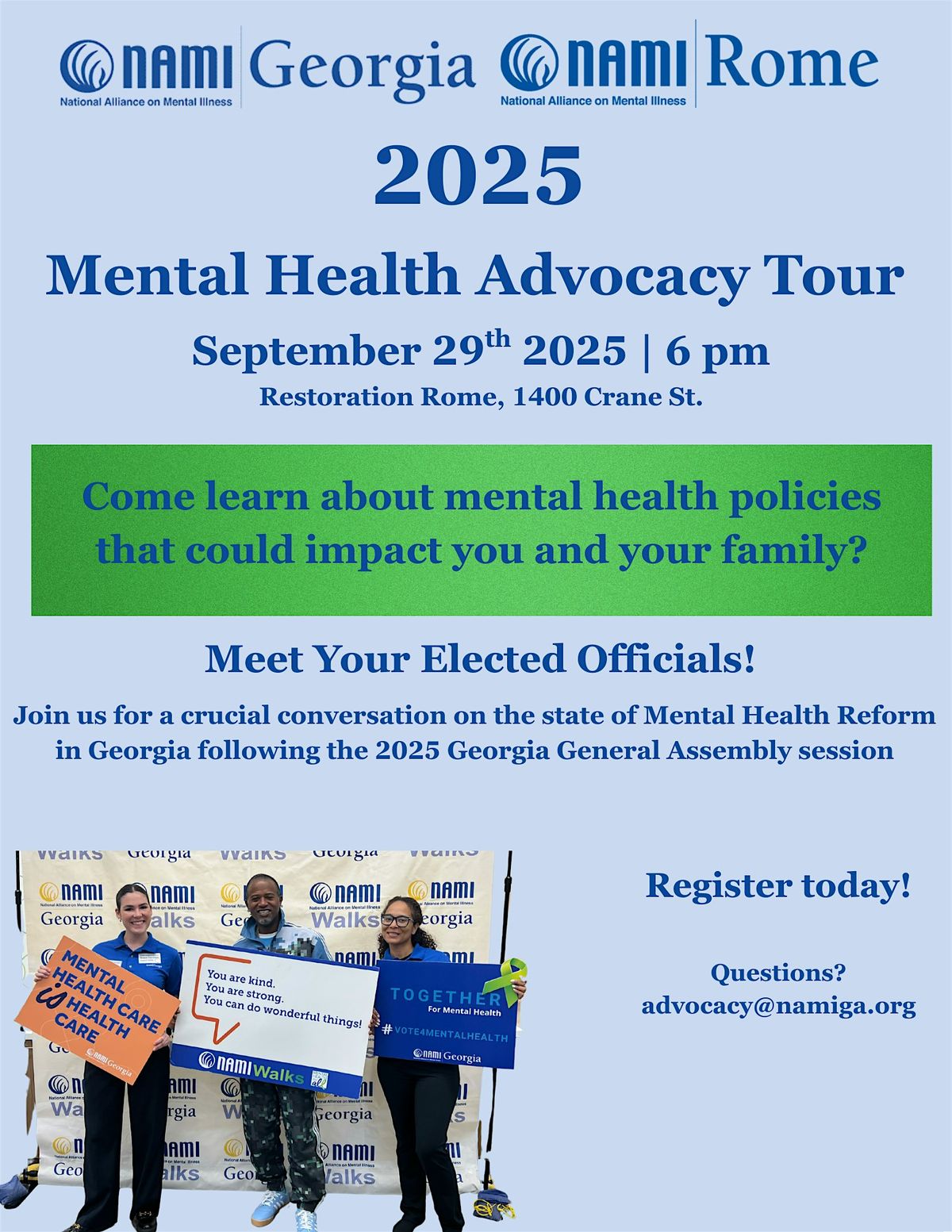 NAMI Georgia and NAMI Rome Behavioral Health Tour