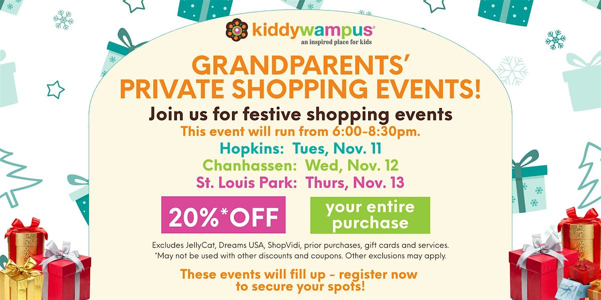 Grandparents' Private Shopping Event! at kiddywampus Chanhassen