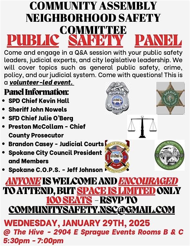 Community Assembly Neighborhood Safety Committee Public Safety Panel