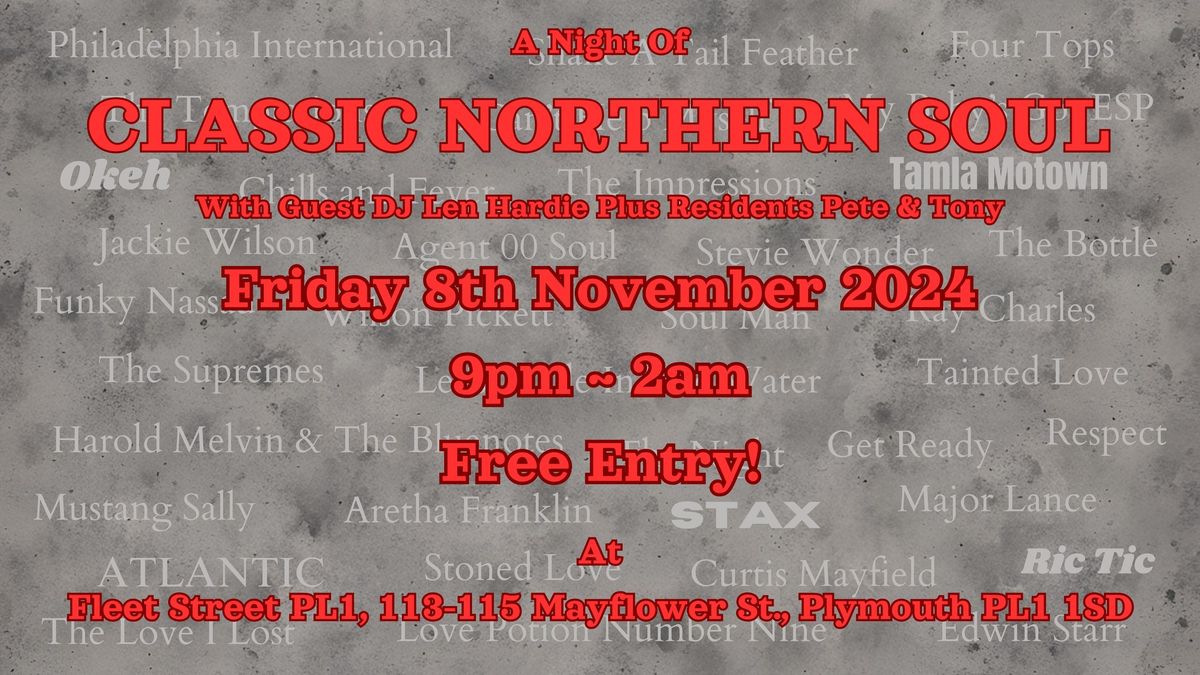 Classic Northern Soul ~ 8\/Nov\/24 ~ 60s & 70s Retro Soul Night