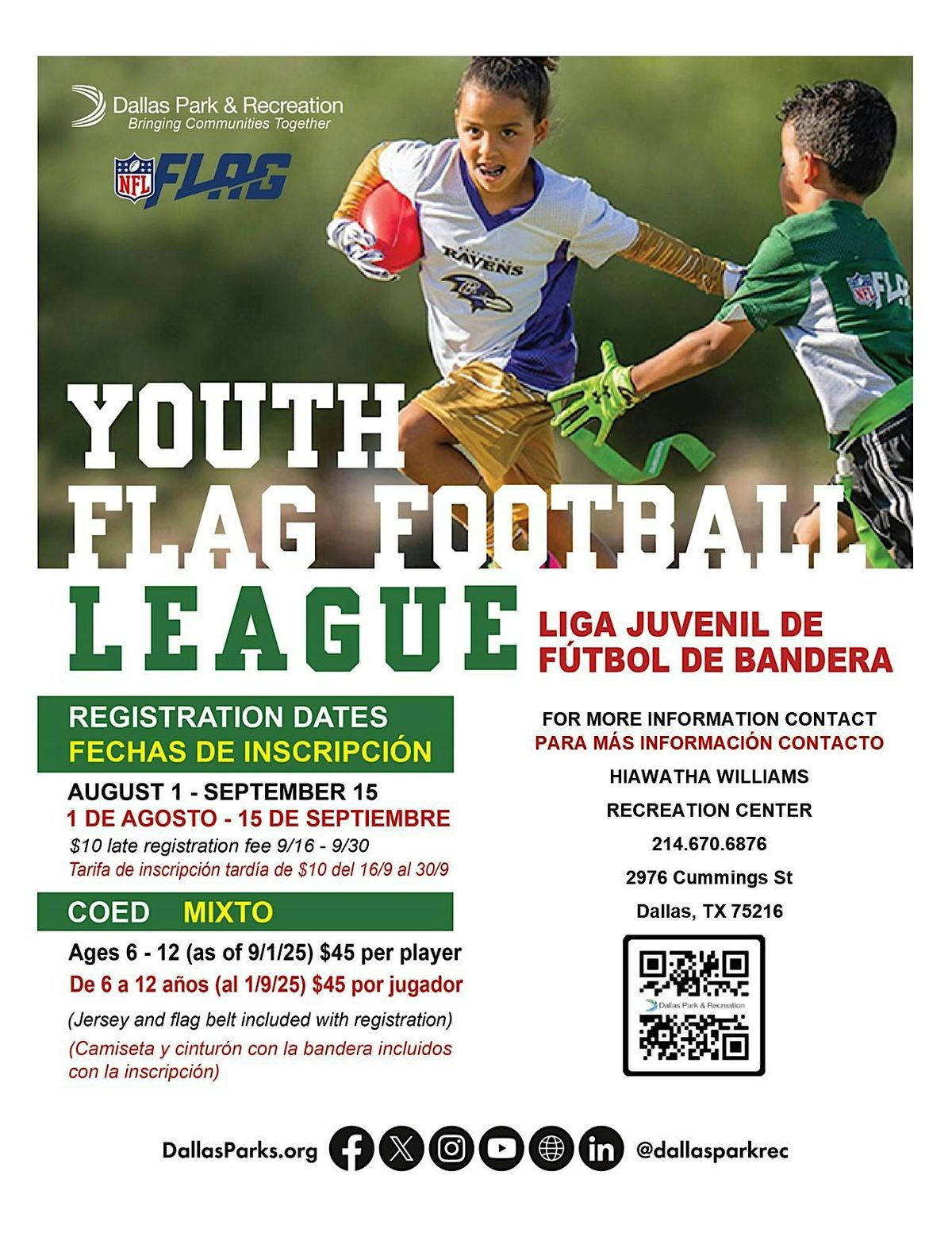 Youth Flag Football League Registration