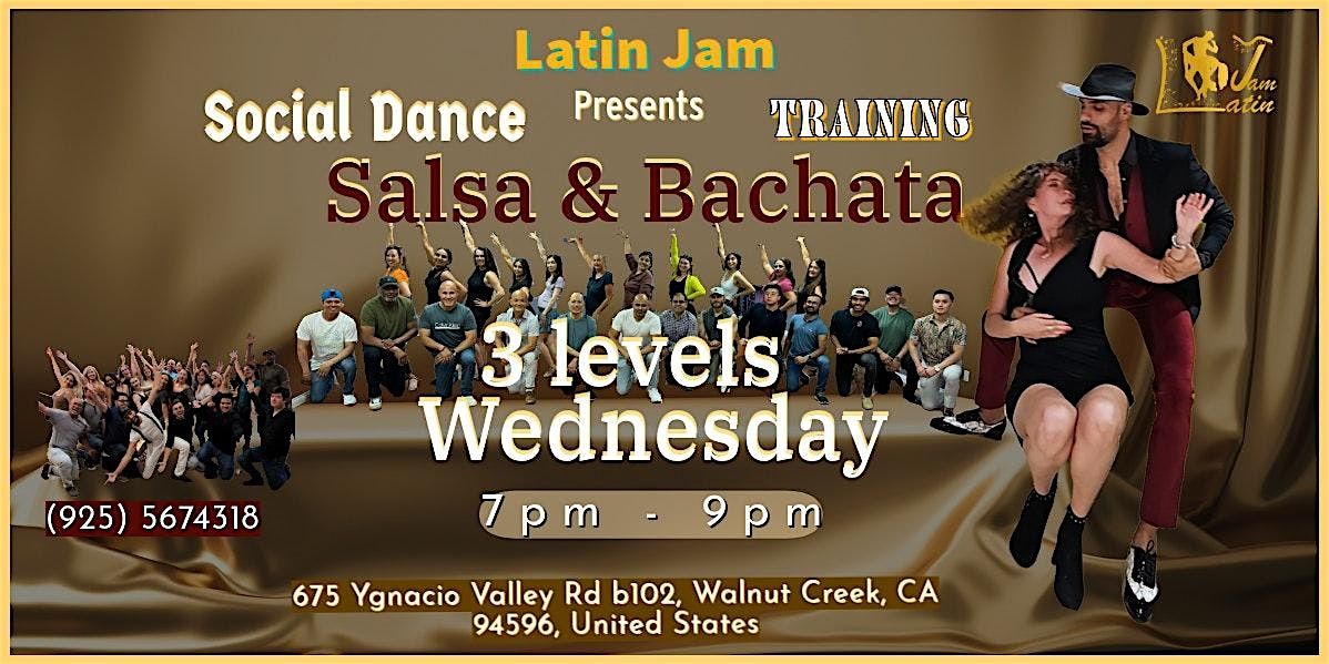 Wednesday Social  Dance Training |Salsa Class |Bachata Class| Beg, Int, Adv