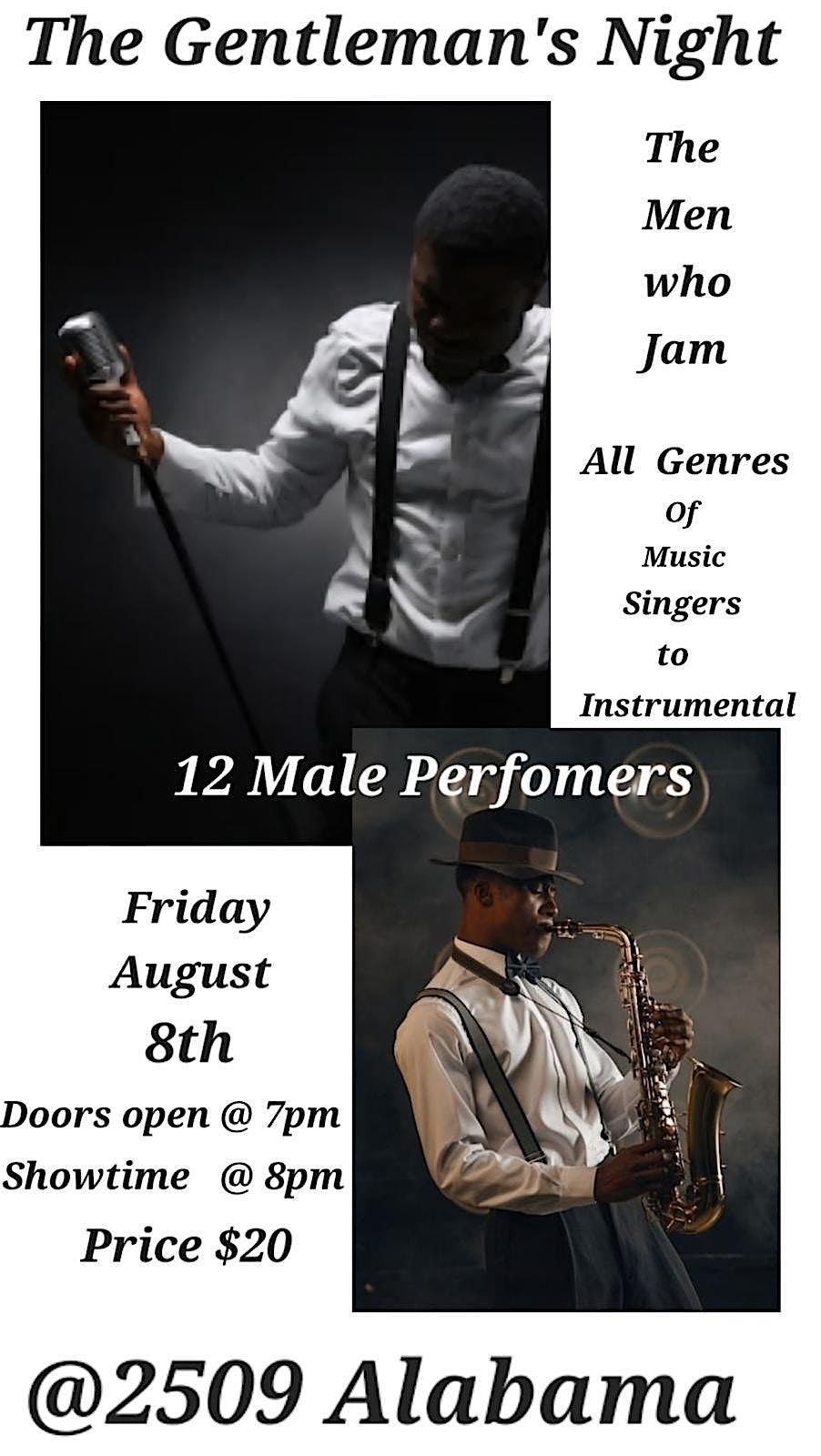 The Gentleman's Night -12 MALE PERFORMERS