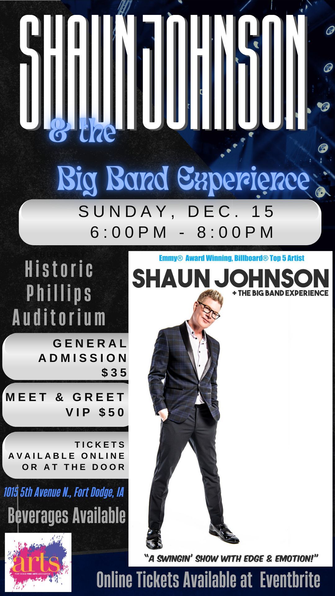 Shaun Johnson: The Big Band Experience "Cool Yule Holiday Show" is coming to Fort Dodge!