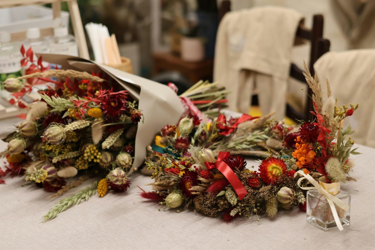 Christmas Dried Flower Wreath DIY Workshop