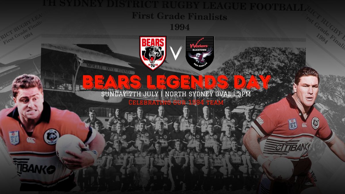 Bears Legends Day! Sunday 7th July at North Sydney Oval