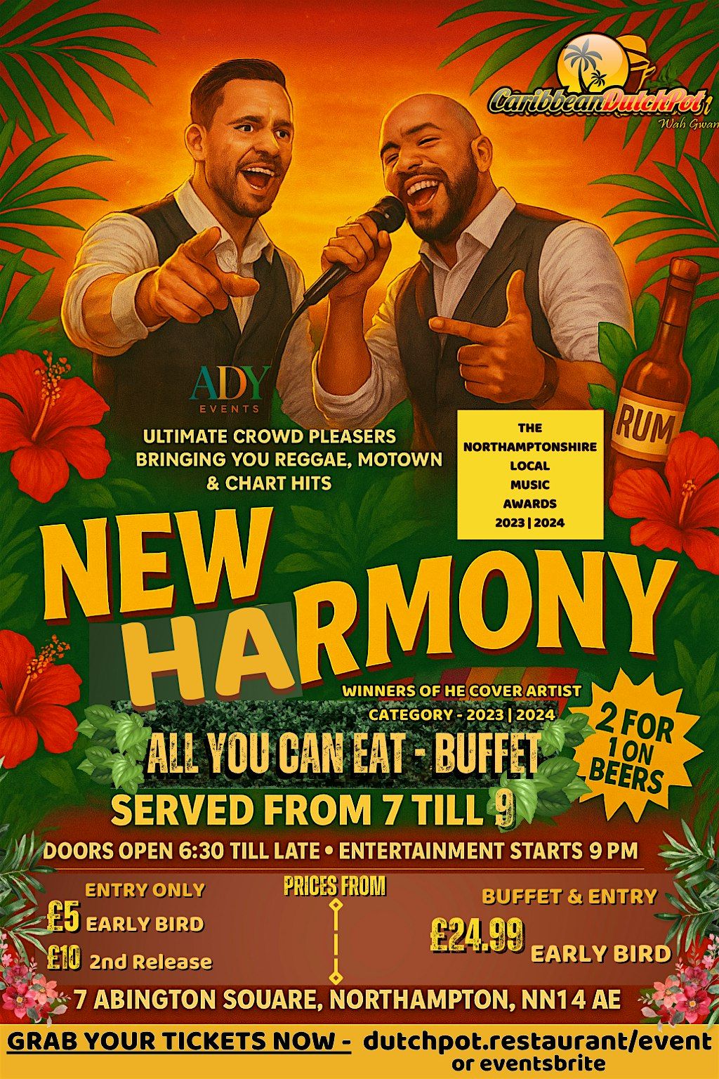 "New Harmony \u2013 All You Can Eat Buffet & Live Music Show!"