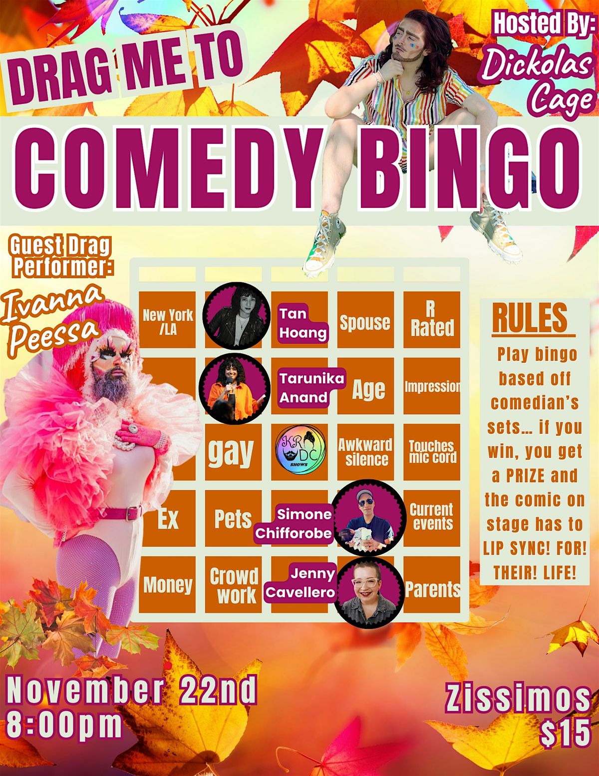 Drag Me to Comedy Bingo