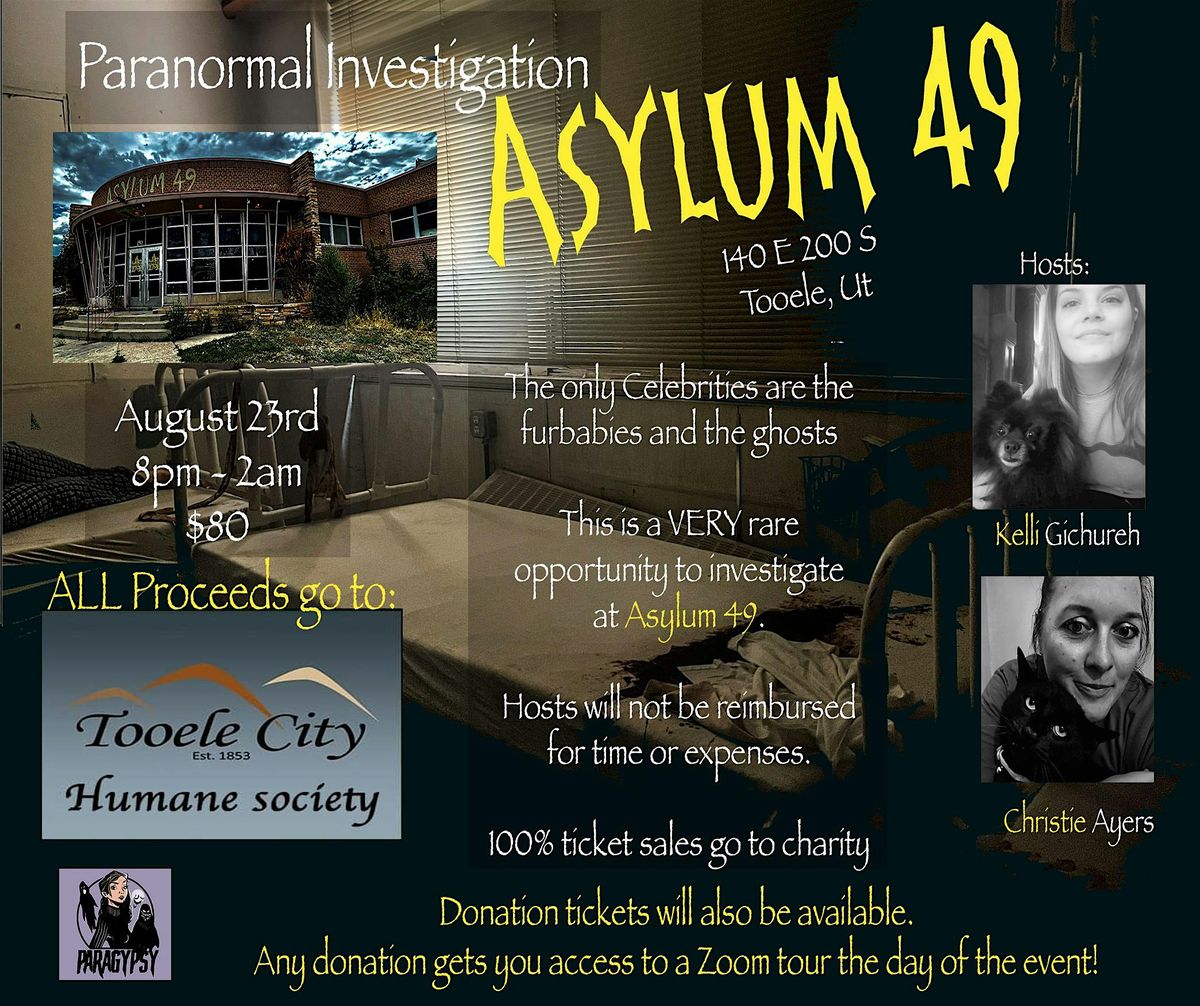 Paranormal Event to benefit Tooele City Humane Society
