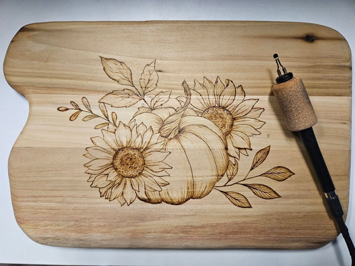 Pyrography Charcuterie Board & SIP!!!