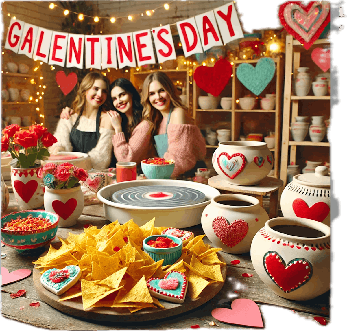 Galentines Pottery Class