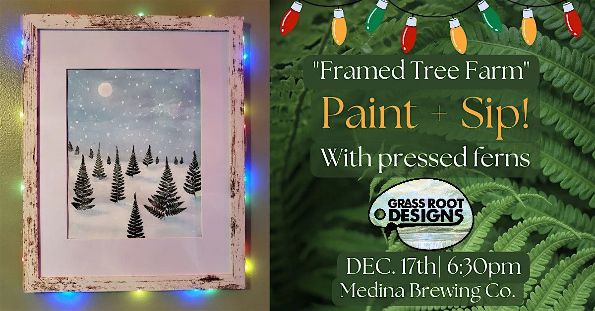 Framed Fern Tree Farm | Paint + Sip at Medina Brewing