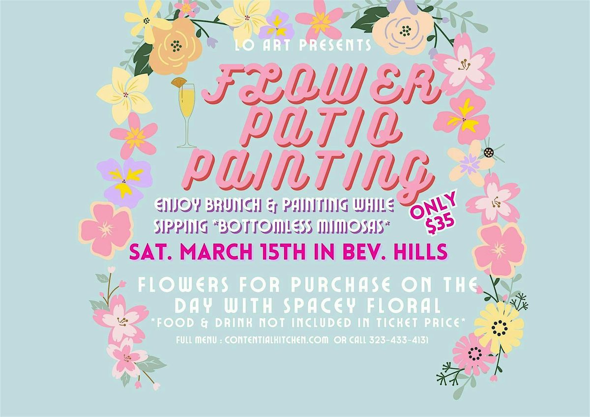 Paint & Sip for Brunch & Mimosas - patio flower painting