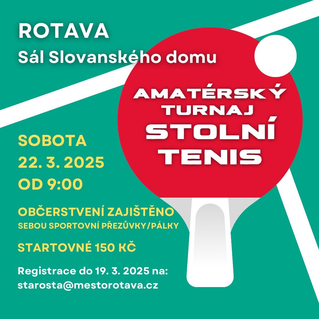 M\u011bsto Rotava - AMAT\u00c9RSK\u00dd TURNAJ VE STOLN\u00cdM TENISE 