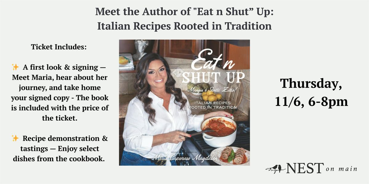 Meet the Author of "Eat n Shut Up": Italian Recipes Rooted in Tradition."