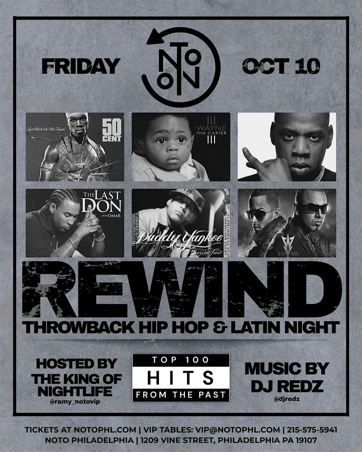 Rewind: Throwback Hip Hop & Latin Night @ Noto Philly October 10