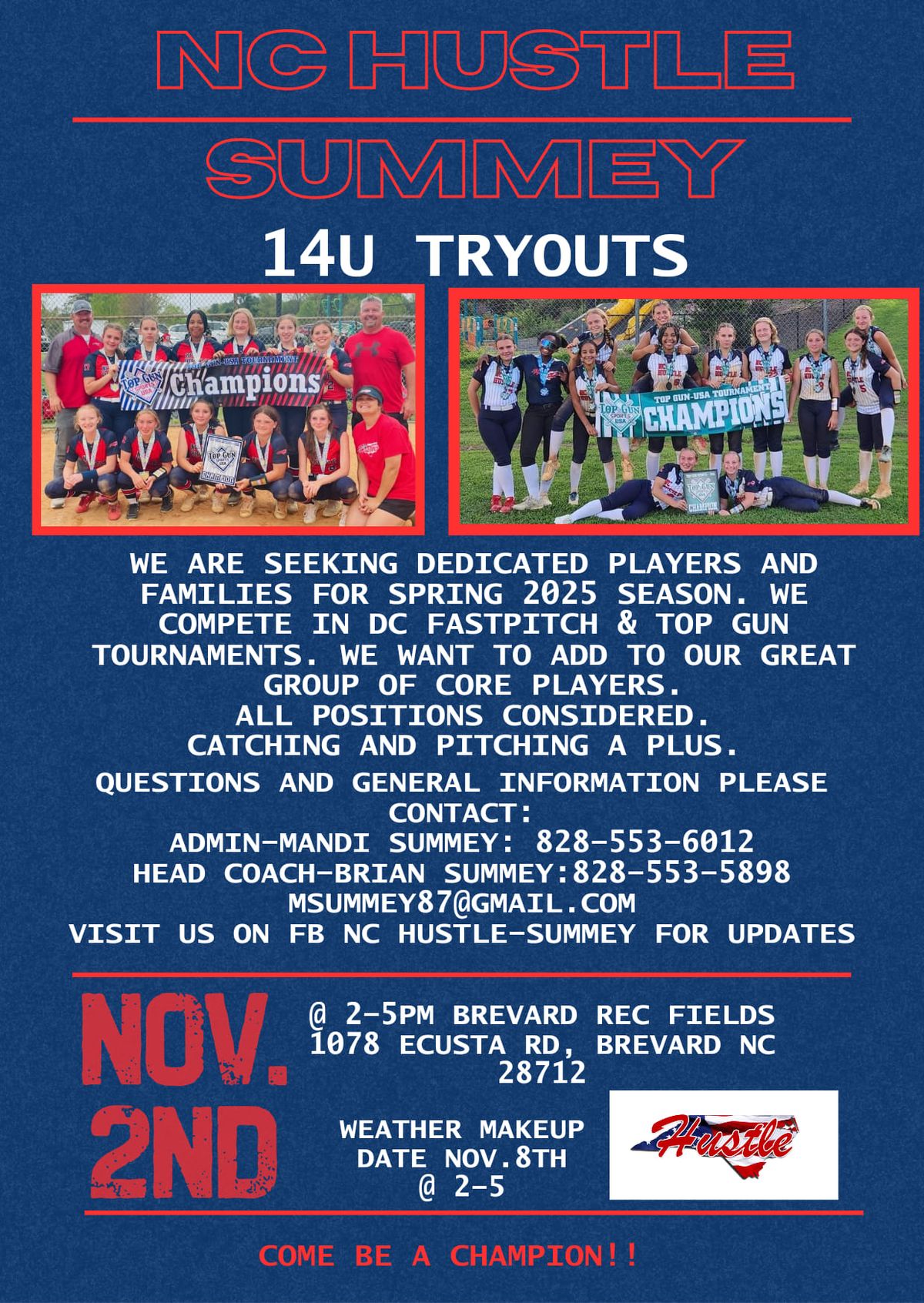 NC Hustle-Summey Tryouts