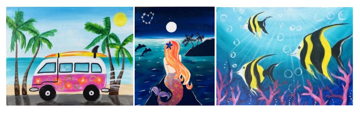 Paint & Sip: Summer Painting Party in McHenry (canvas \/ wine glasses)