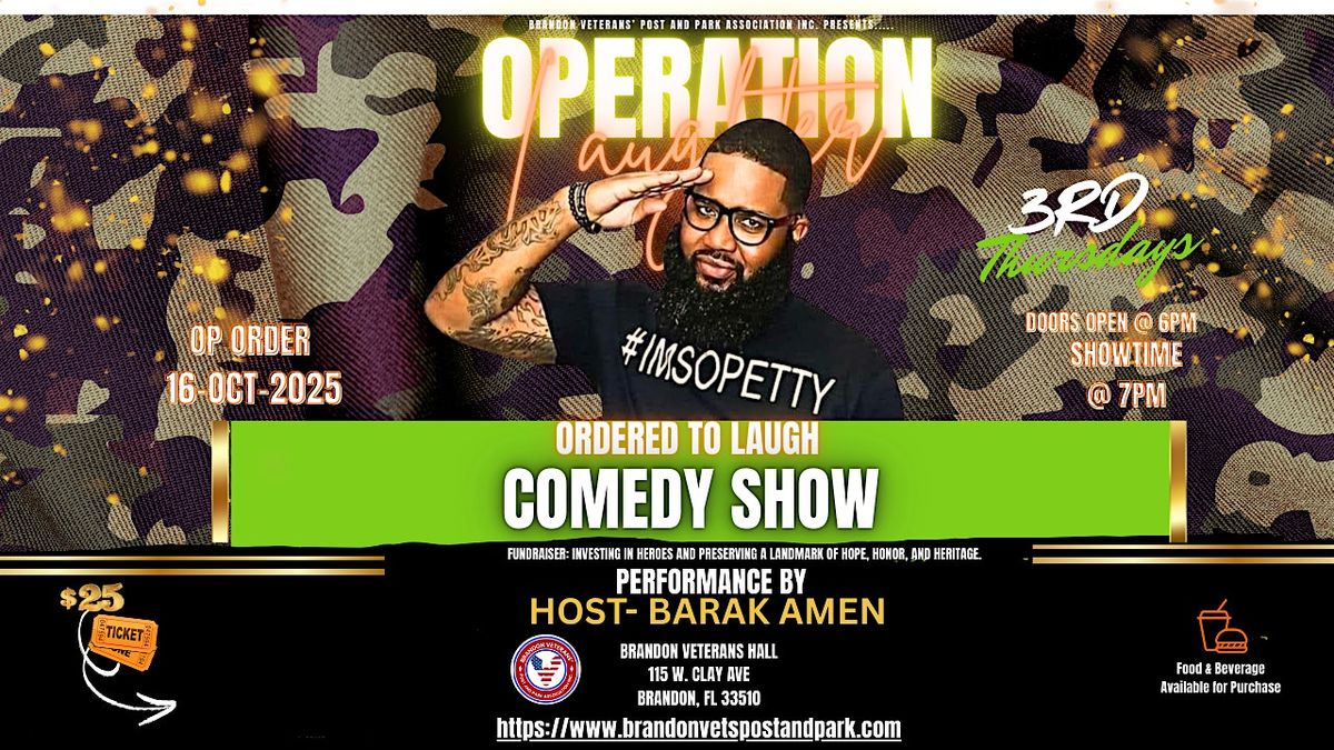 OPERATION LAUGHTER COMEDY SHOW featuring Barak Amen