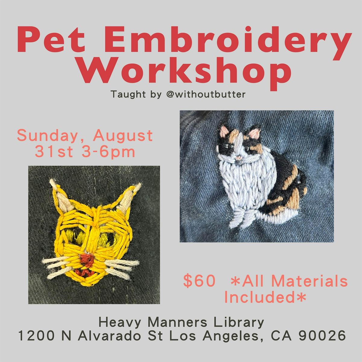 Make Your Own Pet Embroidery hosted by Christina Ng (8\/31)
