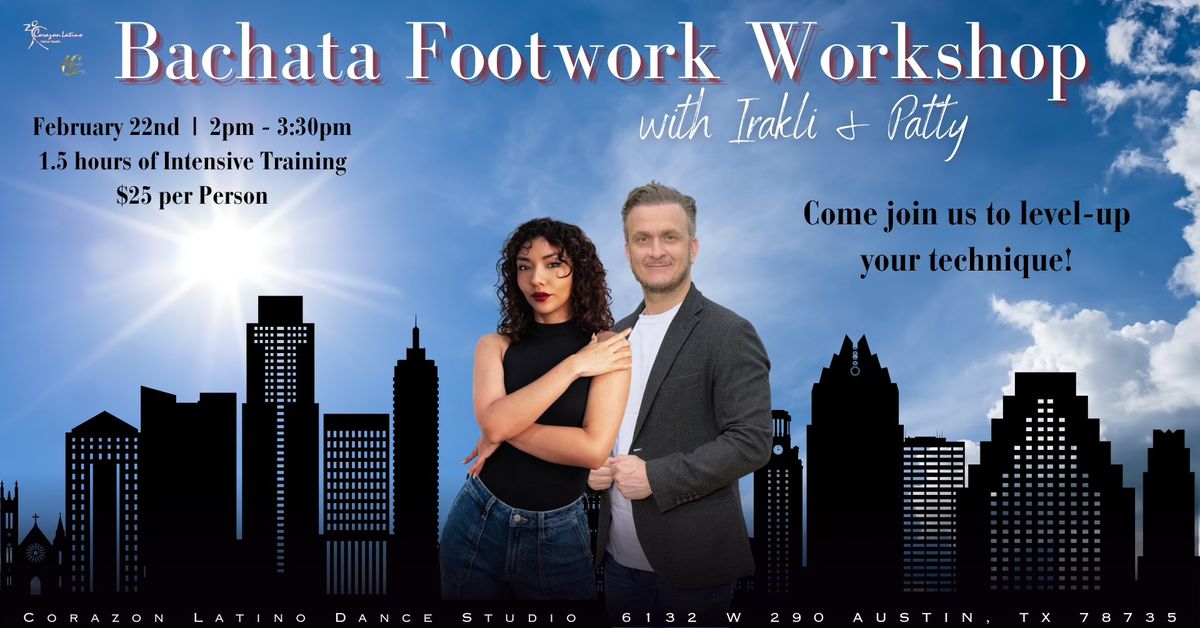 Modern 1.5hr Bachata footwork with Irakli & Patty! \u2728