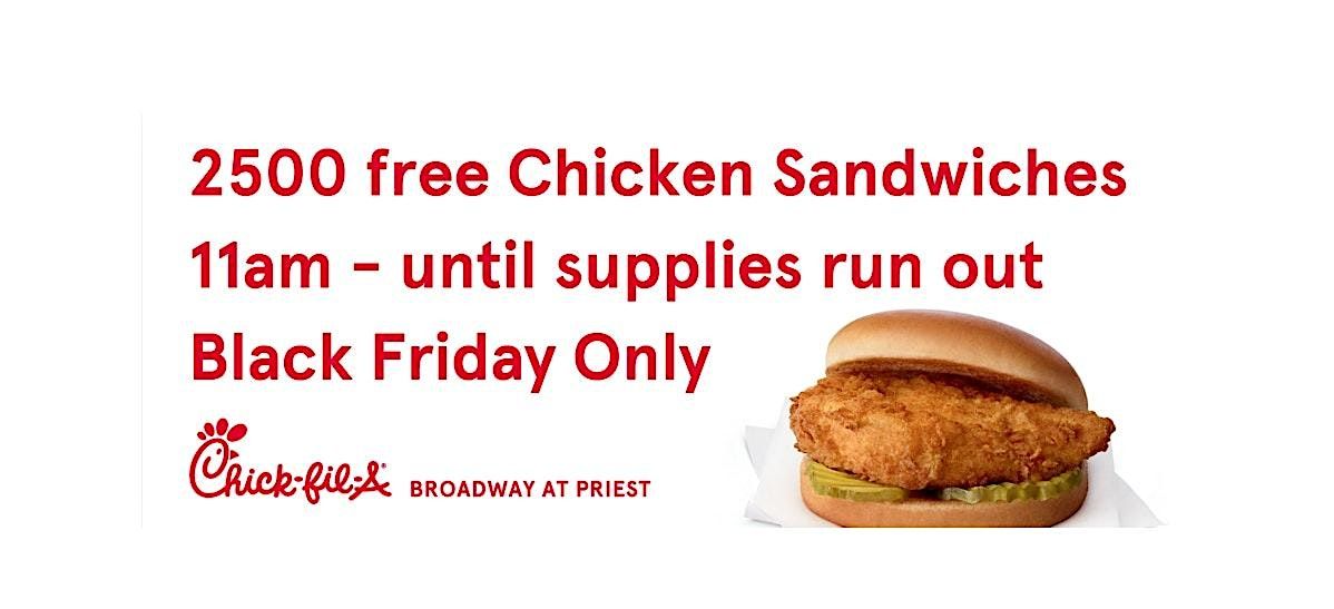 2500 FREE Chicken Sandwich Giveaway!