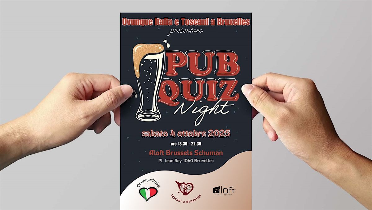 Pub Quiz - evento lancio Toscani a Bruxelles e Ovunque Italia