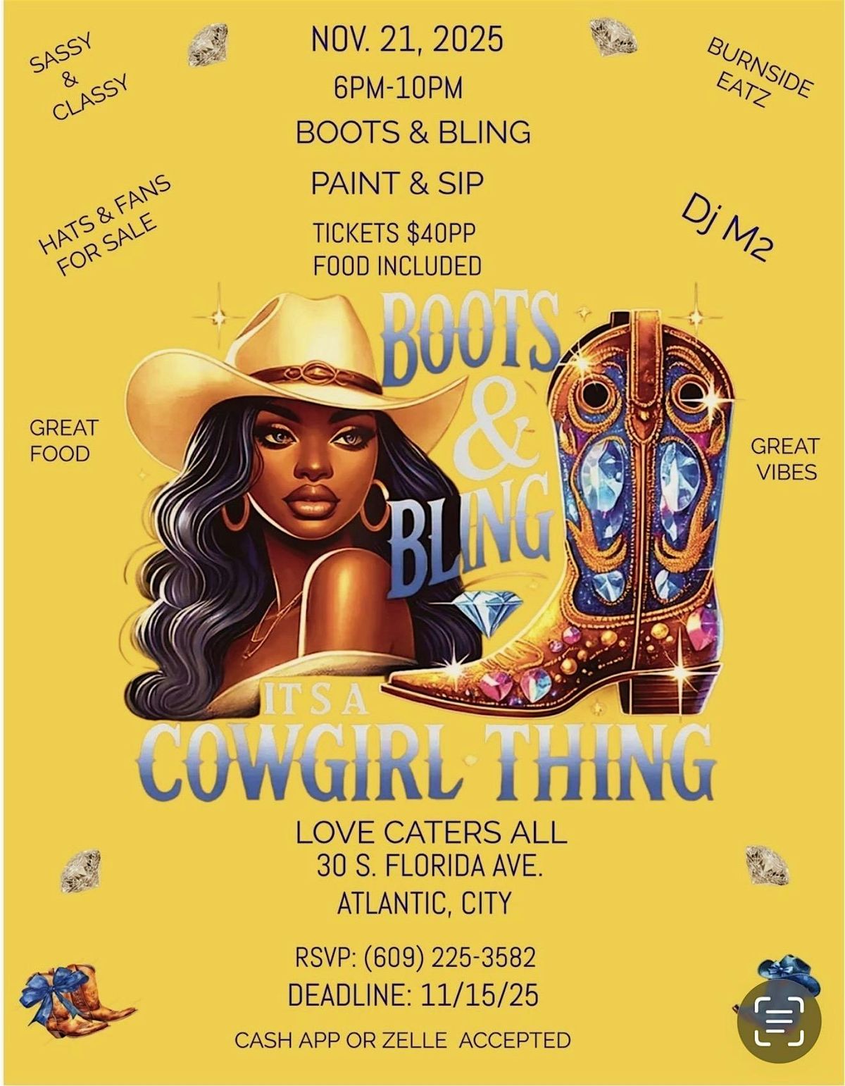 Paint & Sip Boots & Bling