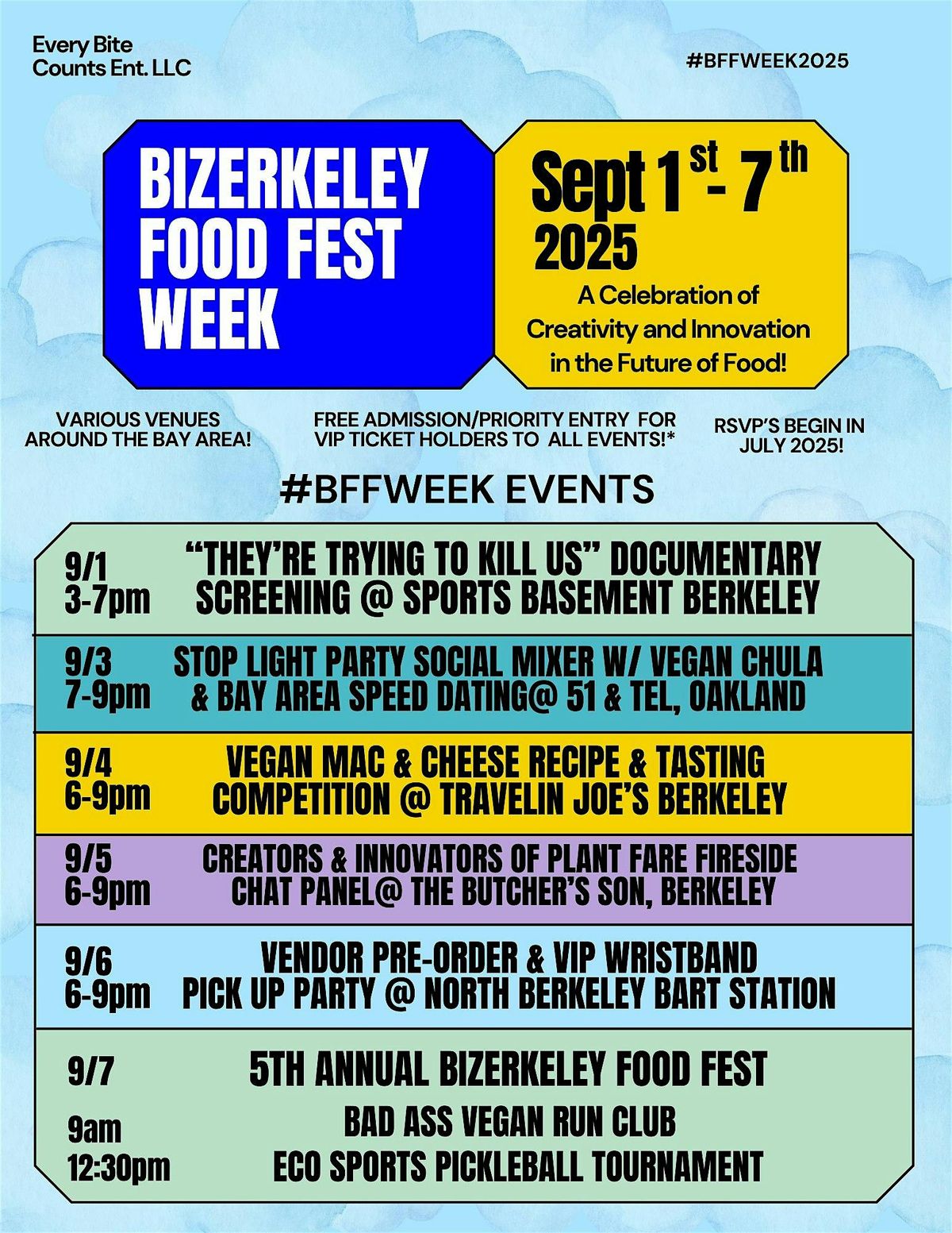 Bizerkeley Food Fest Week: Exclusive Events Sept. 1st-7th