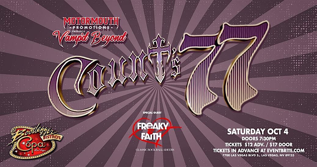 Count's 77 Rocks Copa Bootlegger Saturday Oct. 4 !