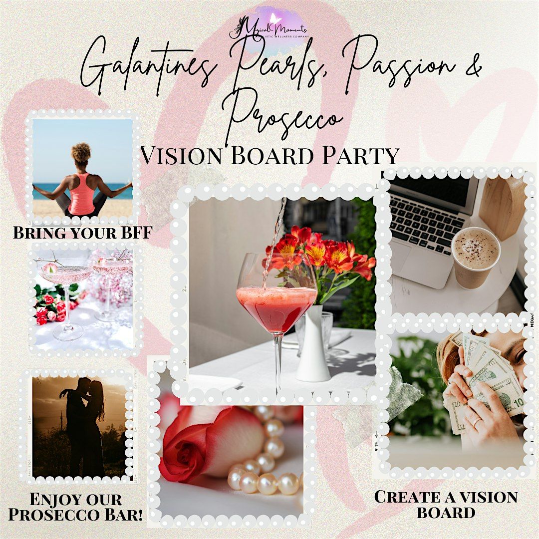 Galentines Pearls, Passion, & Prosecco Vision Board Party