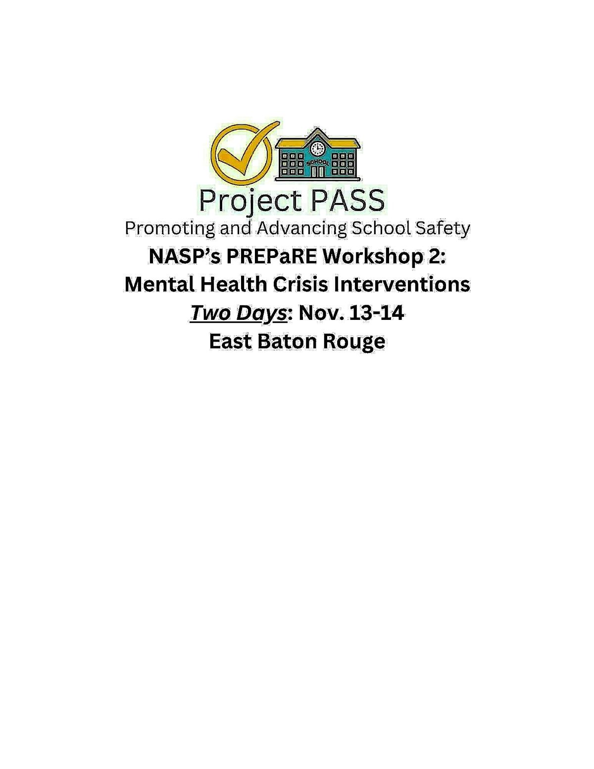 NASP's PREPaRE Workshop  2 in East Baton Rouge