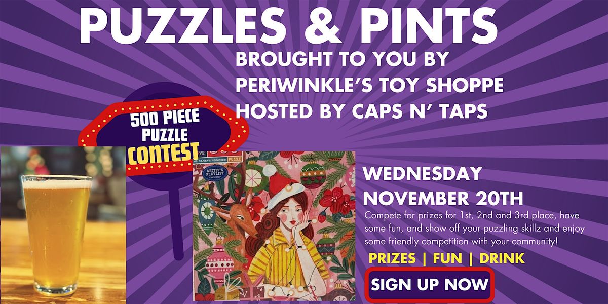 Puzzles & Pints, Periwinkle's mash up with Caps N' Taps