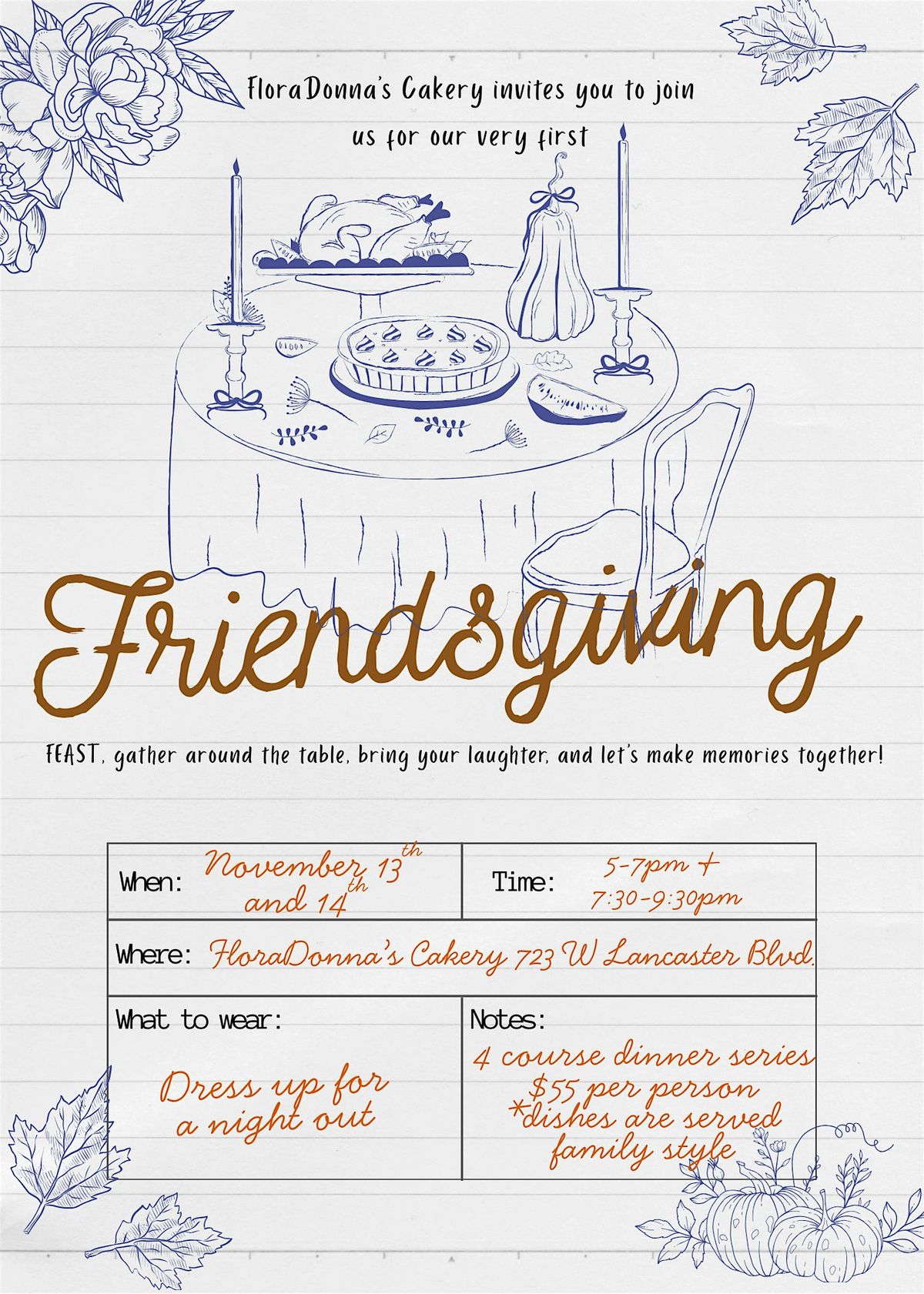 Friendsgiving at FDC 5pm-7pm