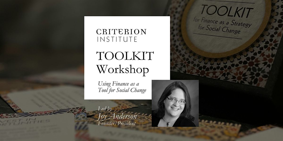 TOOLKIT Workshop: Using Finance as a Tool for Social Change - Aug 2025