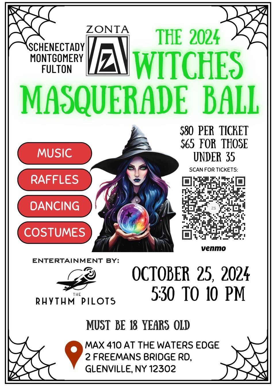 2024 Witches Masquerade Ball Hosted By the Schenectady & Montgomery-Fulton Zonta Clubs