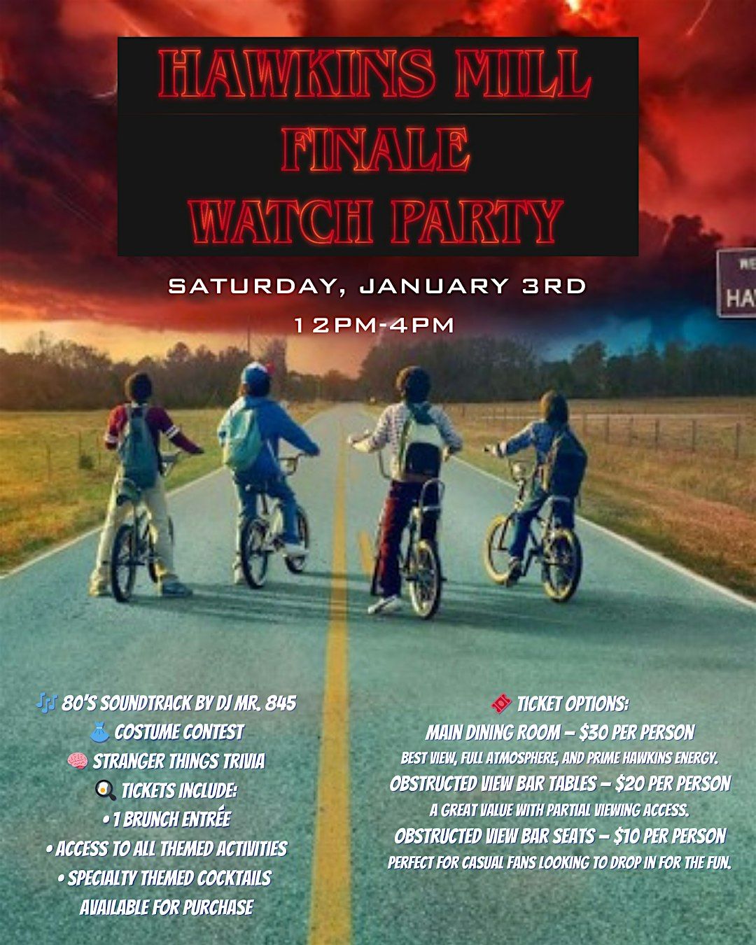 Hawkins Mill- Stranger Things Finale Party, 55 W Railroad Ave, West ...