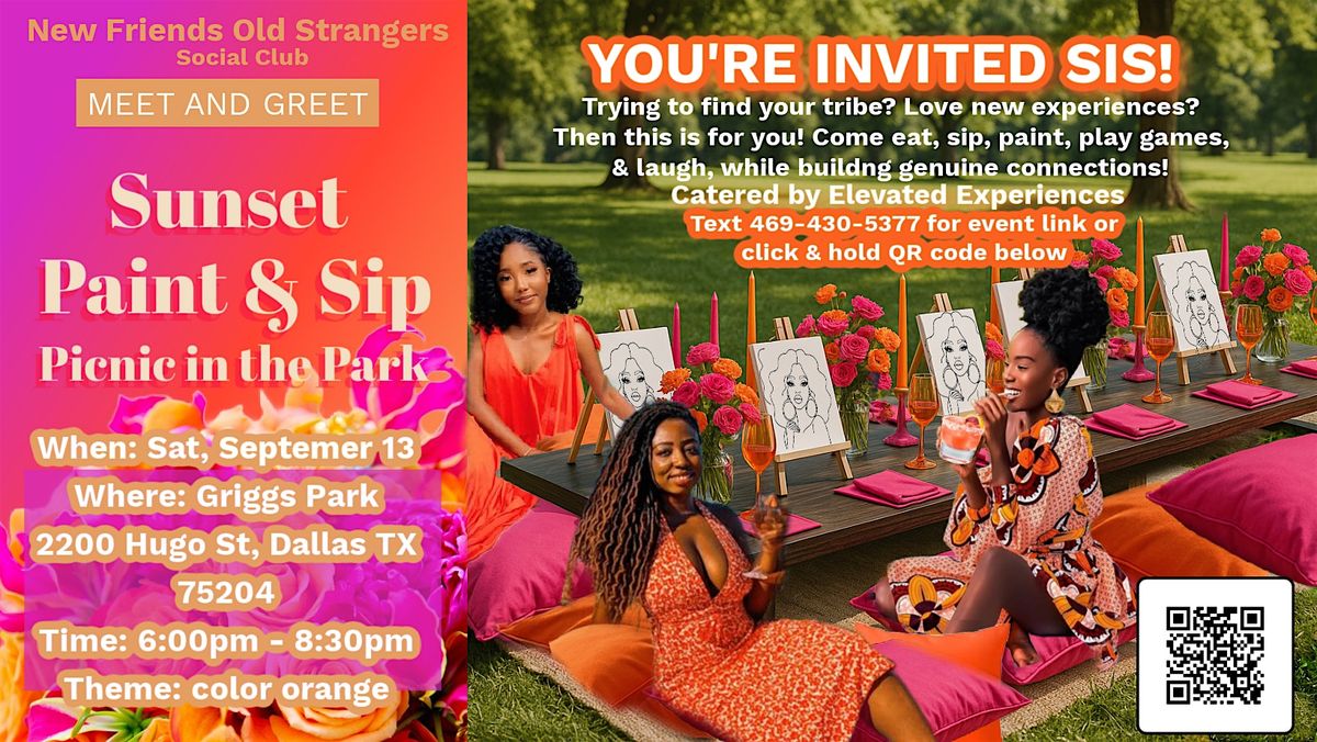 Meet & Greet Sunset Paint & Sip Picnic in the Park