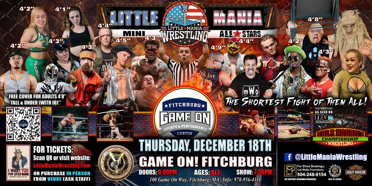 Fitchburg, MA  - Little Mania Mini Wrestling @Game On! Fitchburg